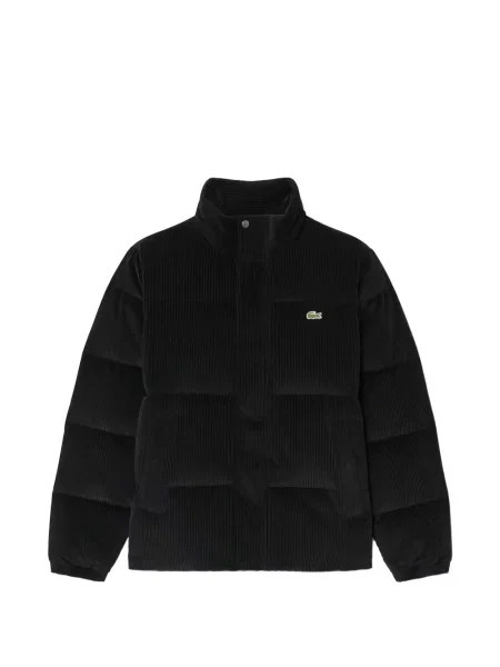 Geacă cu puf Lacoste de catifea cord negru