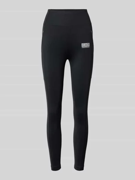 Legginsy z logo i elastycznym pasem Ea7 Emporio Armani czarne