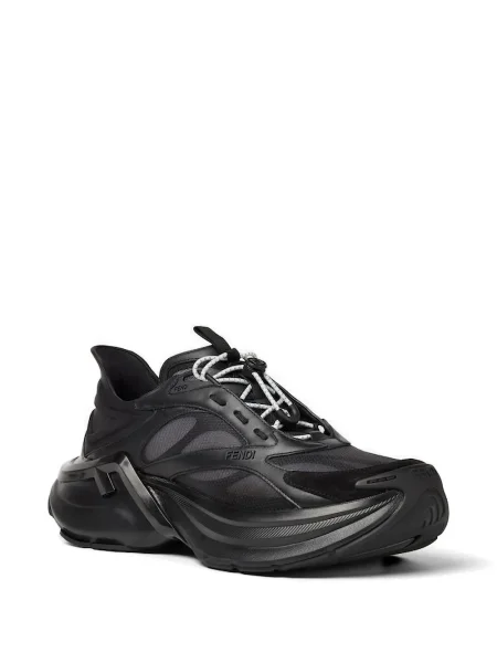Sneakerși Fendi cu șireturi din dantelă negru
