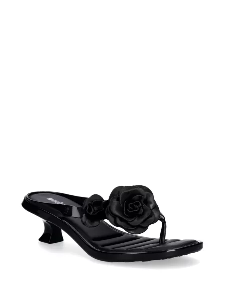 Φλοράλ σανδάλια Melissa με απλικέ μαύρο