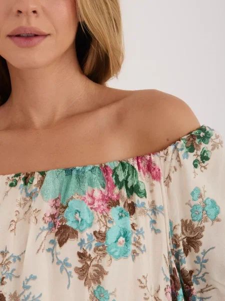 Bluză Italy Moda cu mâneci scurte mentă