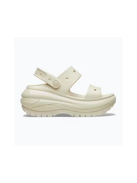 Классические шлепанцы Crocs на платформе бежевые