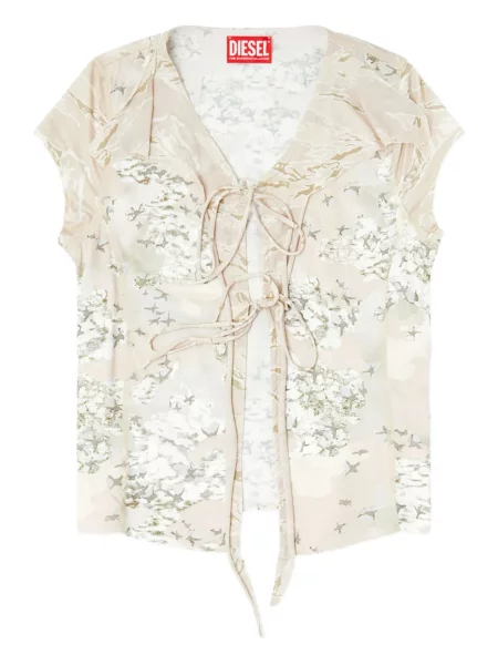 Top Diesel cu model floral din dantelă