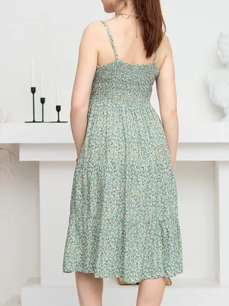 Rochie mini Resti cu model floral scurtă de costum alb