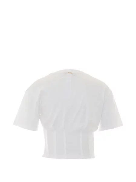 Tricou Twinset cu decolteu rotund alb