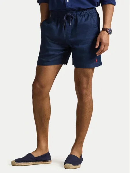 Polo Ralph Lauren Kratke hlače iz tkanine Mornarsko modra