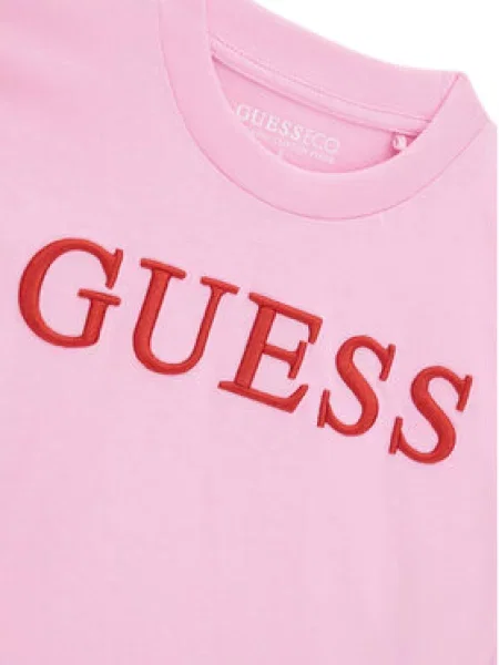 Guess Marškinėliai Oversize rožinė