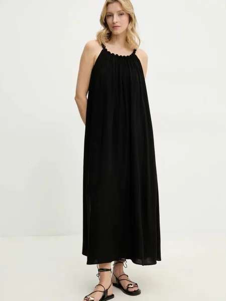Answear Lab sukienka maxi prosta czarny