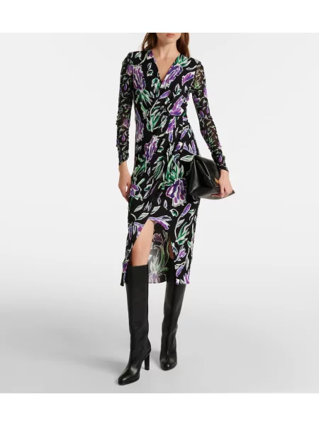 Jersey midi obleka Diane Von Furstenberg s cvetličnim vzorcem