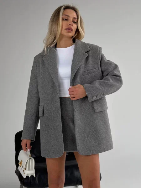 Пальто Jadone Fashion Trend_seriy сірий