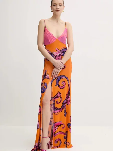 Сукня Versace Jeans Couture maxi пряма помаранчевий