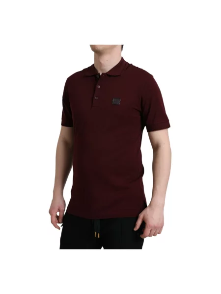 Koszulka polo Dolce And Gabbana biznesowa czerwona