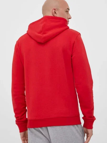Mikina adidas Originals s kapucí s potiskem červená