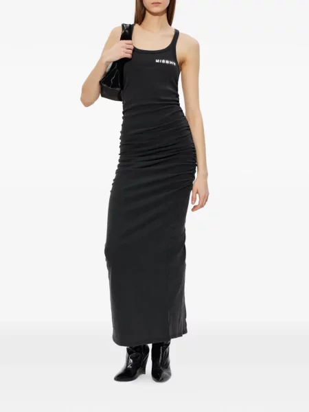 Rochie cu volane Misbhv cu imagine negru