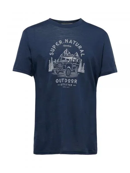 Férfi póló super.natural Landi Tee blueberry/vapor grey. Méret: S szürke