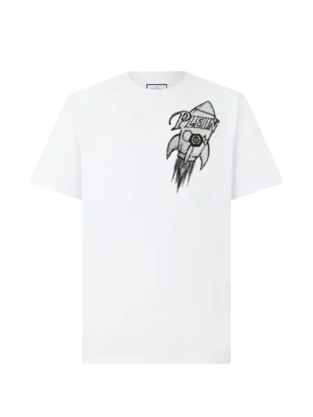 Stras tricou Philipp Plein alb