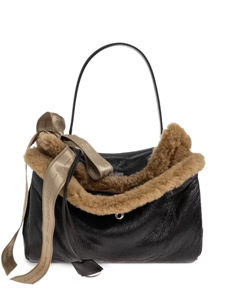 Geantă shopper Balenciaga din piele de oaie negru