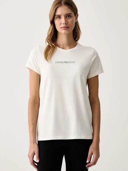 Emporio Armani Underwear tricou loungewear pentru femei din cu bej