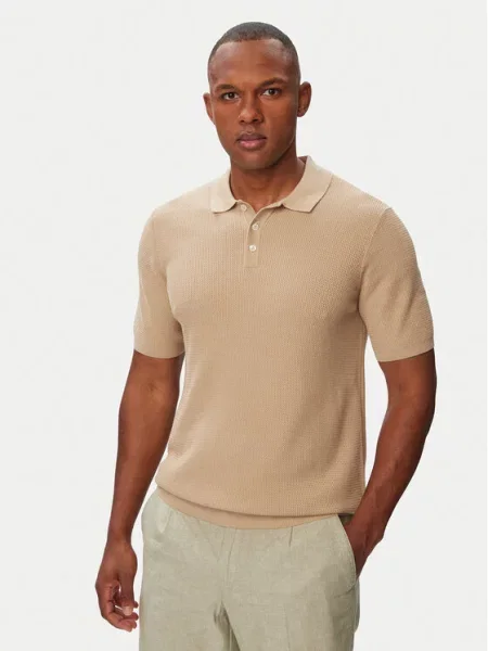 Bugatti Tricou polo deschis maro