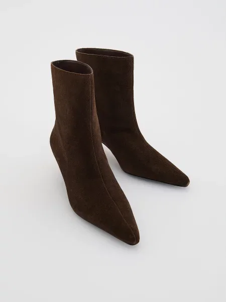 Ботильоны Reserved на низком каблуке коричневые