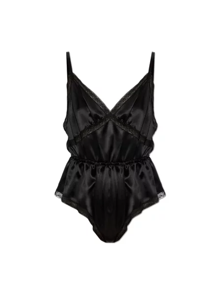Koszulka Dolce And Gabbana koronkowa czarna