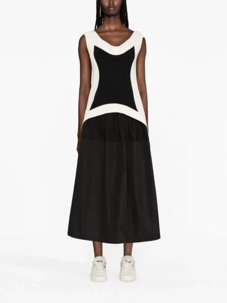 Sijonas Jil Sander pakopinis juoda