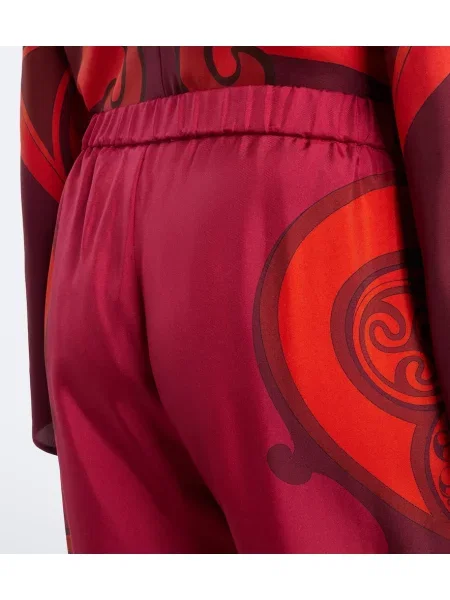 Pantaloni La Doublej de mătase cu imagine violet