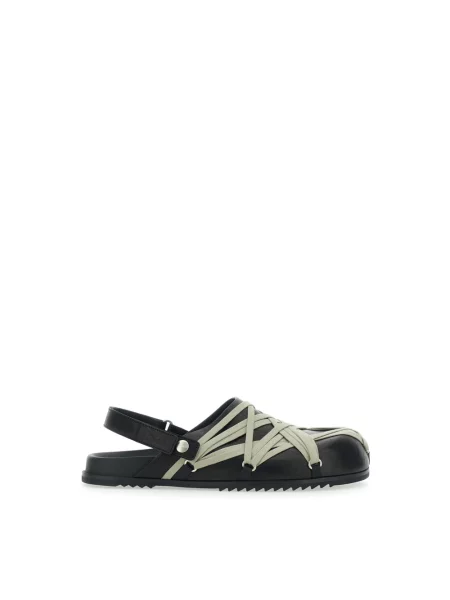 Klapki mules Rick Owens skórzane czarne