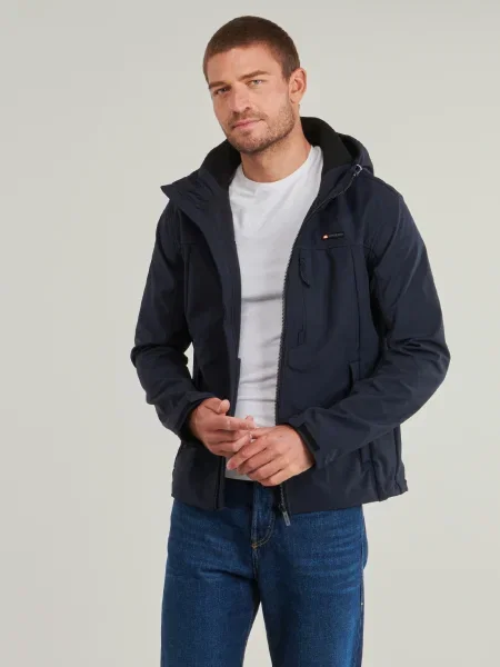 Geacă Superdry softshell albastru