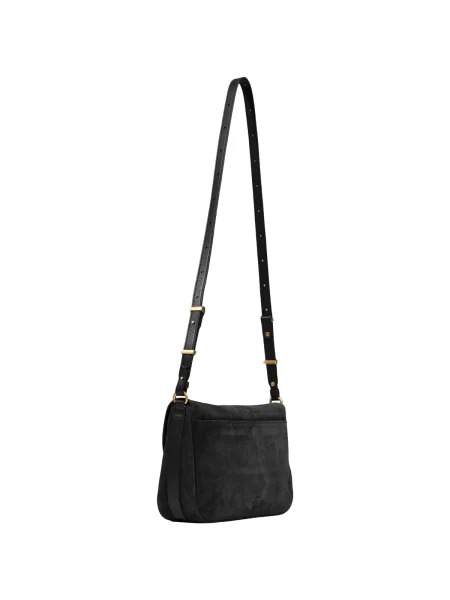 Semišová klasická crossbody kabelka Pinko čierna