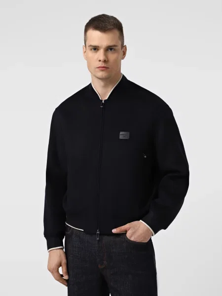 Вовняний Бомбер Emporio Armani темно-синій синій