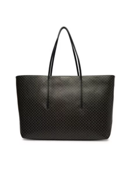 Calvin Klein Torbica Emblem Aop Large Tote W/ Pouch crna