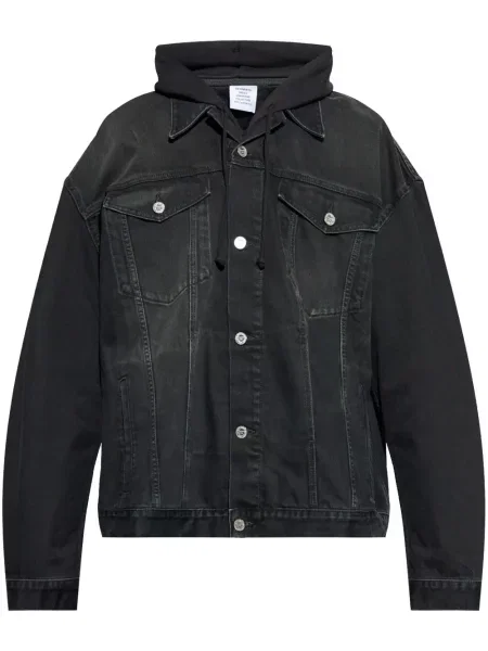 Geacă de blugi Vetements cu glugă negru