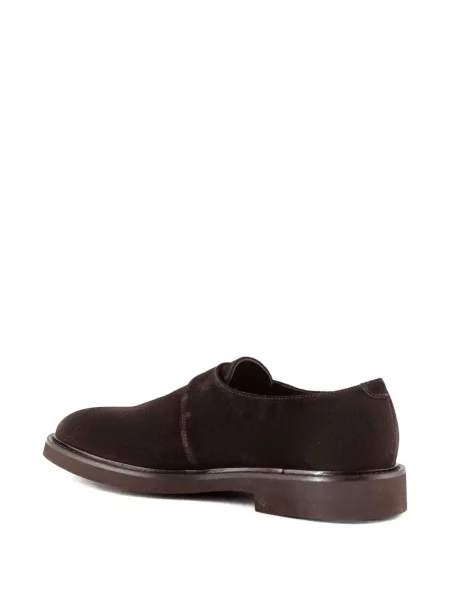 Pantofi loafer Doucal's din piele de căprioară cu cataramă maro