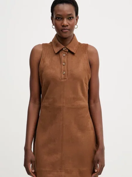 DKNY rochie evazată maro