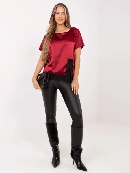 Satenska bluza Italy Moda crna