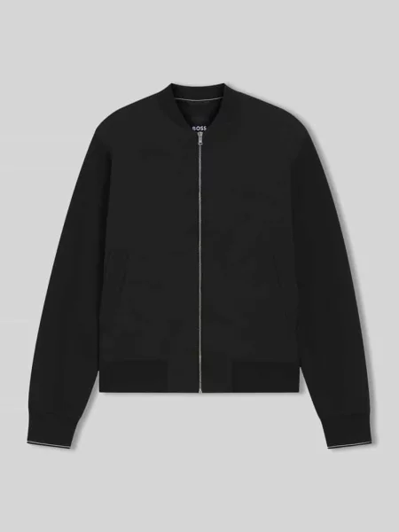 Bluza rozpinana o kroju regular fit z czystej bawełny model Skiles Boss czarna