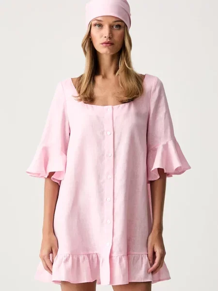 The Sleeper rochie de vară din in roz