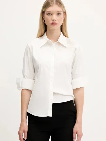 Desigual cămașă BROIDFLO cu guler clasic regular alb