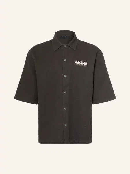 Allsaints Košile S Krátkým Rukávem Synth Oversized Fit / bílá černá