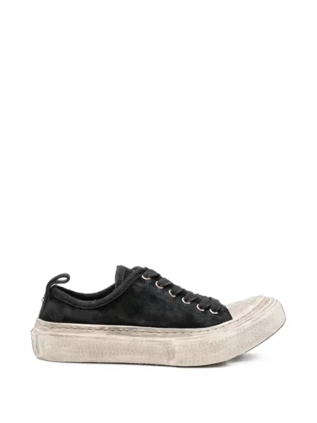 Sneakerși Ann Demeulemeester cu șireturi zdrențuiți din dantelă negru