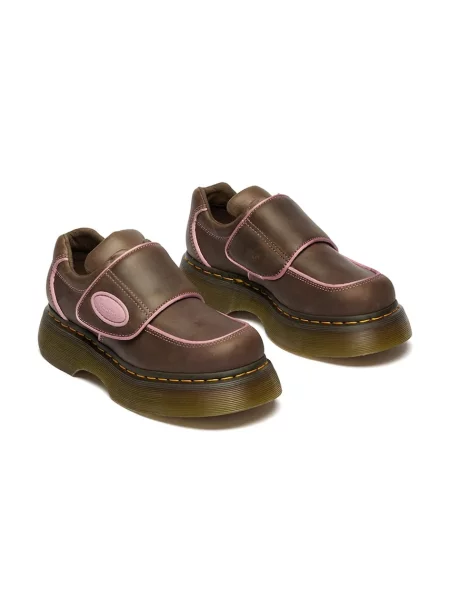 Dr. Martens polobotky kožené Buzz Strap hnědé