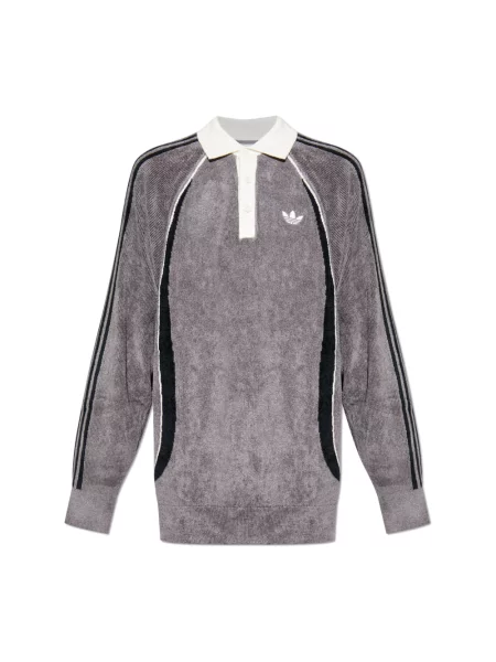 Koszulka polo Adidas z logo szara