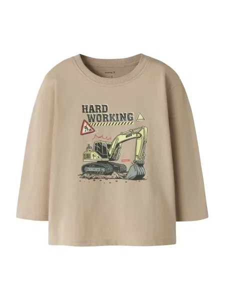 NAME IT Tricou NMMVELDO maro cappuccino / galben deschis roșu gri