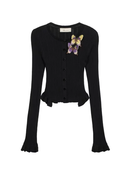 Cardigan Blumarine cu nervuri negru