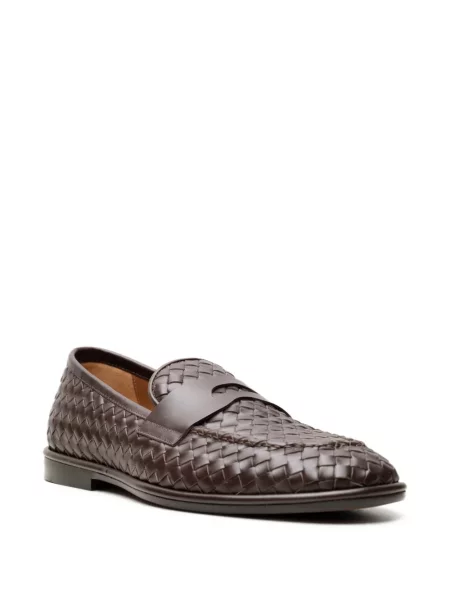 Pantofi loafer Chuckies din piele maro