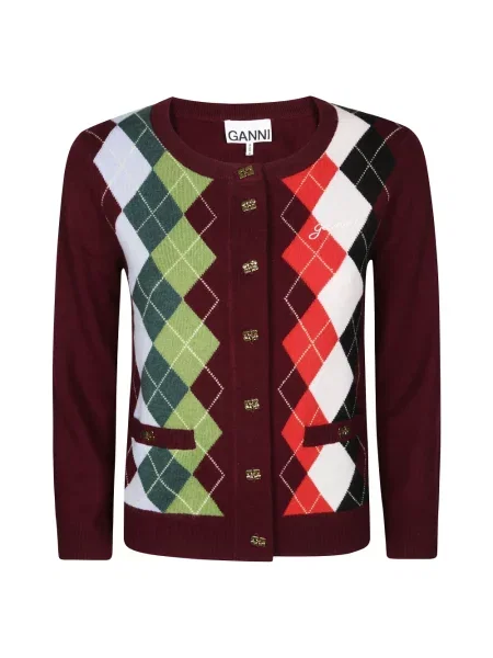Wielobarwność kardigan Ganni z kaszmiru