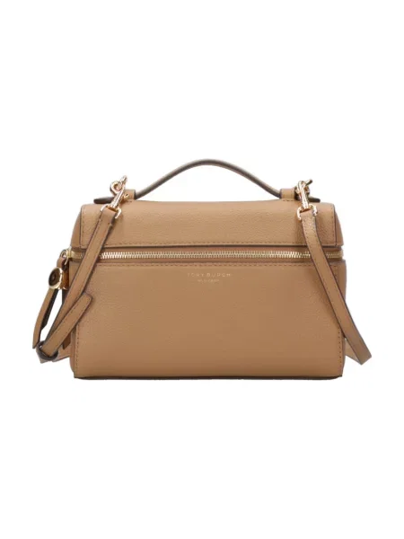 Torebka crossbody Tory Burch skórzana biznesowa brązowa