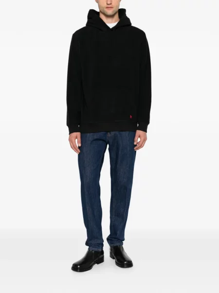 Fleece polo Polo Ralph Lauren με αυτόγραφο μαύρο