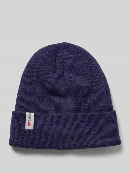 Czapka beanie z detalem z logo Müller Headwear granatowa